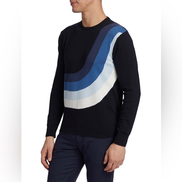 NWT Saks Fifth Avenue Men’s Collection Intarsia Sweater Size S - Picture 9 of 12